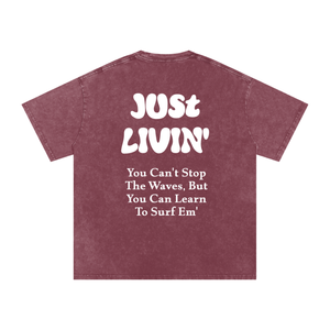 Snow Washed Oversized Cotton T-Shirt