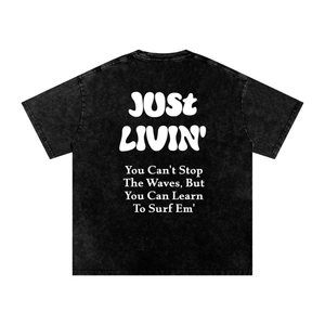 Snow Washed Oversized Cotton T-Shirt