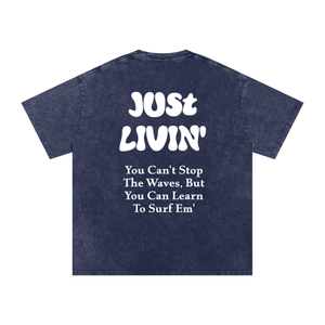Snow Washed Oversized Cotton T-Shirt