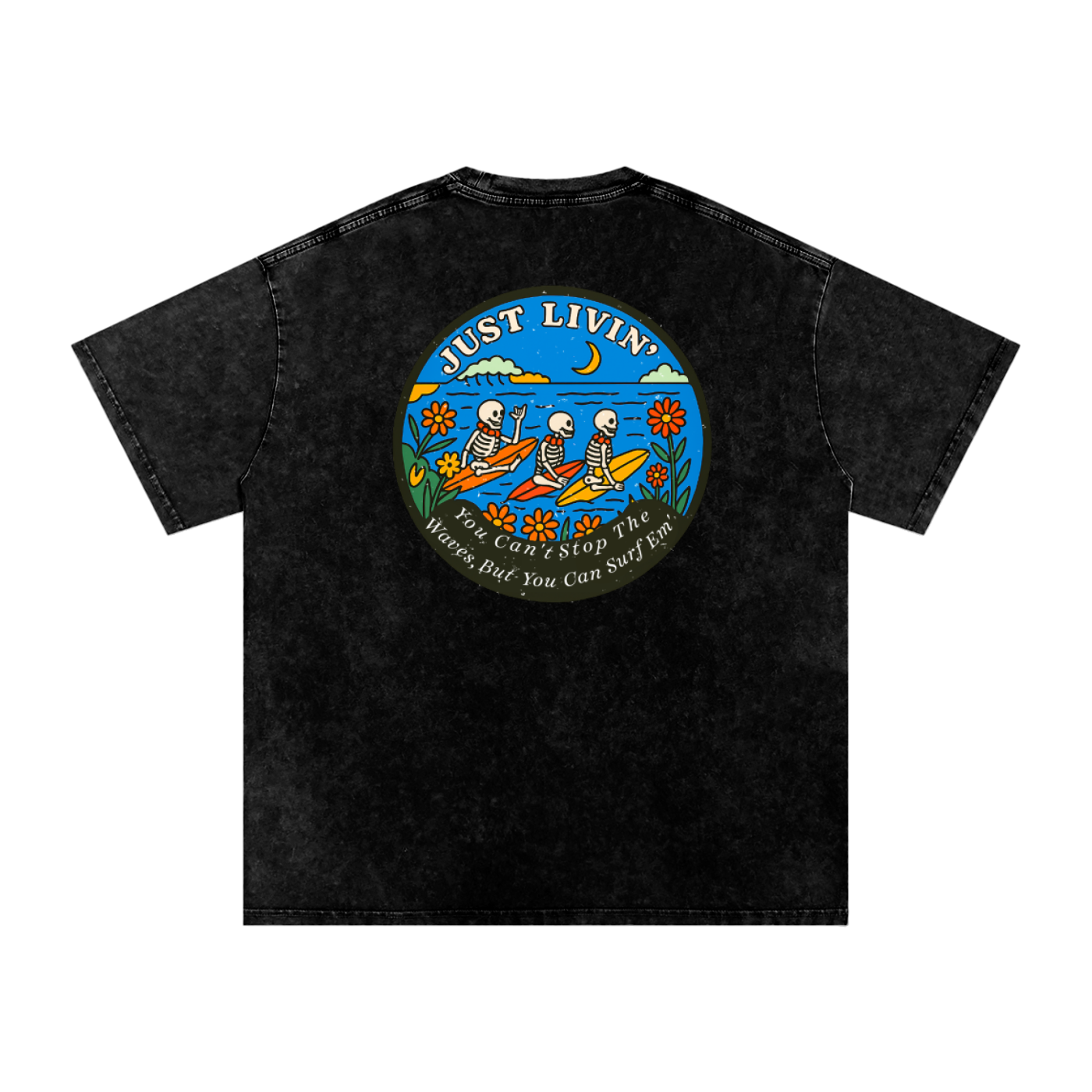 Snow Washed Oversized Cotton T-Shirt