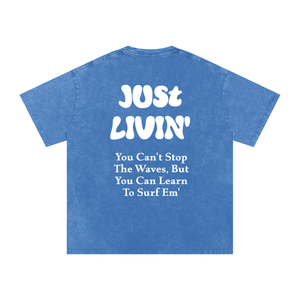 Snow Washed Oversized Cotton T-Shirt