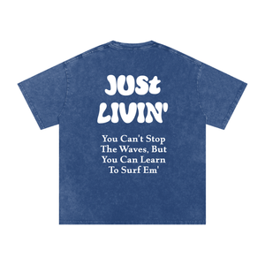 Snow Washed Oversized Cotton T-Shirt