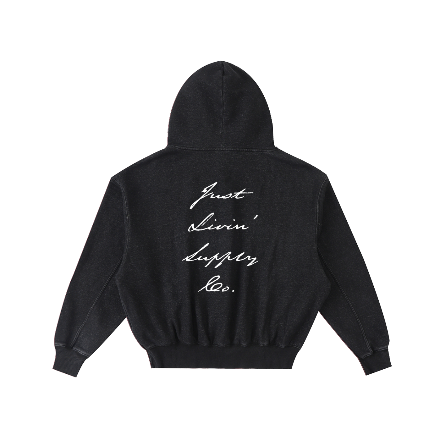 Frayed Enzyme Washed Fleece Hoodie